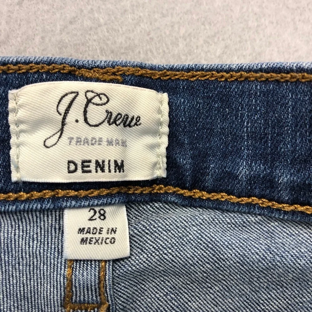 J Crew Denim Jeans Shorts Womens 28 6 Cut Off Roll Up Mid Rise Stretch Festival